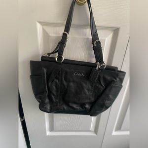 Auth Black Leather Coach Shoulder Handbag/Purse NWOTS